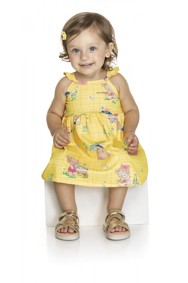 Vestido Bebê Marlan Baby Amarelo